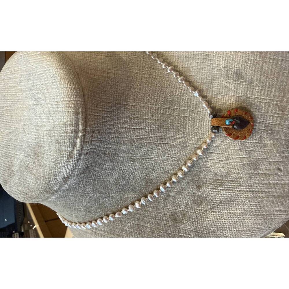 NEW JES MAHARRY sterling silver pearl necklace in white